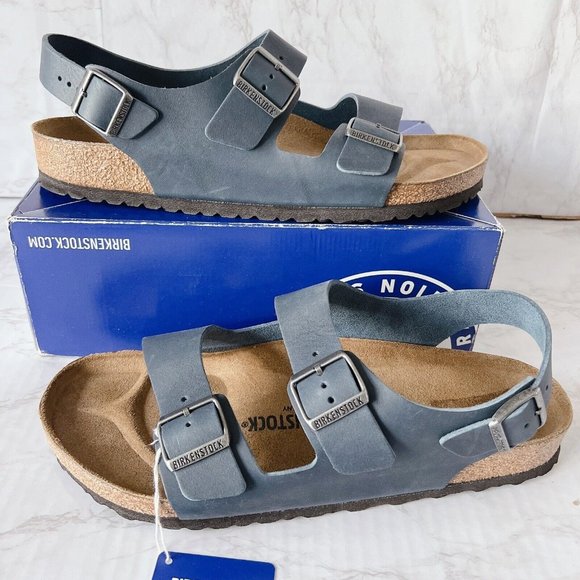 Birkenstock Other - Birkenstock Milano BS Sandal Midnight Blue Leather EU 41 US 8- 8.5 Regular Wide